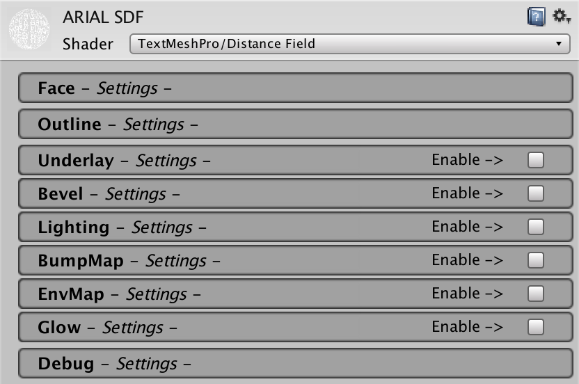 SDF 쉐이더 속성 - Desktop